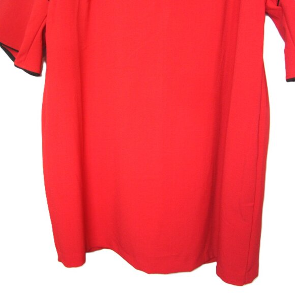 Lane Bryant Size 26 Plus Career Dress Bell Sleeves Knee Length V-Neck Black Trim - Picture 6 of 14